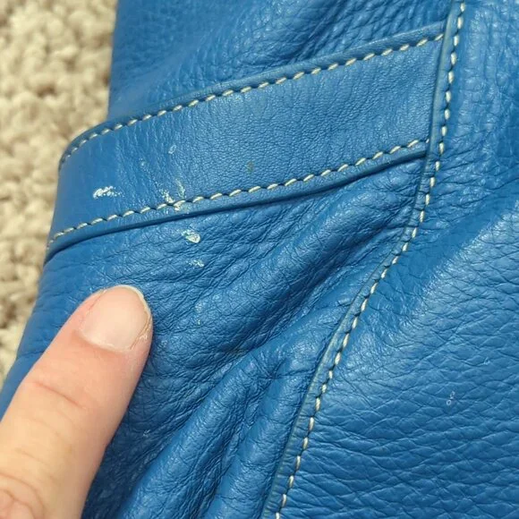 Nice Barr+Barr Women's Bag Blue Leather Purse Inside Card Pocket Hobo-lp - Picture 9 of 16